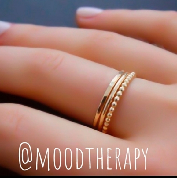 14k Yellow Gold Filled Beaded Dot Ring - Picture 3 of 5